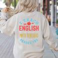 I Teach English Because Math Teachers Need Heroes Too Women's Sweatshirt Back Print Sand