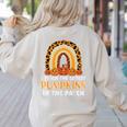 Teach Leopard Rainbow Cute Halloween Costume Teacher Women Women's Sweatshirt Back Print Sand