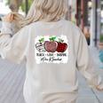 Teach Love Inspire Pre-k Teacher Apple Leopard Red Plain Women's Sweatshirt Back Print Sand