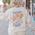 Teach Them Love Them Watch Them Grow Retro Teacher Floral Women's Sweatshirt Back Print Sand Teach Them Love Them Watch Them Grow Retro Teacher Floral Women's Sweatshirt Back Print Sand