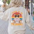 I Teach In My Pajamas Teacher Sunset Bear Retro Women's Sweatshirt Back Print Sand