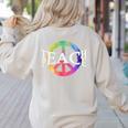 Teach Peace For Teachers And Educators Counselor Women's Sweatshirt Back Print Sand Teach Peace For Teachers And Educators Counselor Women's Sweatshirt Back Print Sand