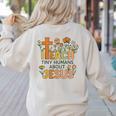 I Teach Tiny Humans About Jesus Christian Teacher Religious Women's Sweatshirt Back Print Sand I Teach Tiny Humans About Jesus Christian Teacher Religious Women's Sweatshirt Back Print Sand