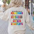 Teacher We Are Like a Box Of Crayons Back To School Women's Sweatshirt Back Print Sand Teacher We Are Like a Box Of Crayons Back To School Women's Sweatshirt Back Print Sand