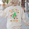 Teacher Christmas Shirts Pajama Matching Rockin' Around The Classroom -Adult Short Sleeve Small Modern Festive Christmas Teacher Xmas Vibes T-Shirt Women's Sweatshirt Back Print Sand