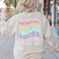 Teacher Dear Students Behind Me 1st Day Of School On Back Women's Sweatshirt Back Print Sand Teacher Dear Students Behind Me 1st Day Of School On Back Women's Sweatshirt Back Print Sand