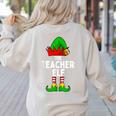 Teacher Elf Matching Family Christmas Women Men Women's Sweatshirt Back Print Sand Teacher Elf Matching Family Christmas Women Men Women's Sweatshirt Back Print Sand