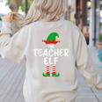 The Teacher Elf Matching Family Christmas Women's Sweatshirt Back Print Sand