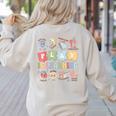 Teacher Groovy Play Is Learning Back To School Women's Sweatshirt Back Print Sand Teacher Groovy Play Is Learning Back To School Women's Sweatshirt Back Print Sand