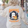 Teacher Halloween Ghost Reading Book Animal Boooks Are Women's Sweatshirt Back Print Sand Teacher Halloween Ghost Reading Book Animal Boooks Are Women's Sweatshirt Back Print Sand
