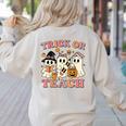 Teacher Halloween Trick Or Teach Cute Ghost Coffee Pumpkins Women's Sweatshirt Back Print Sand Teacher Halloween Trick Or Teach Cute Ghost Coffee Pumpkins Women's Sweatshirt Back Print Sand