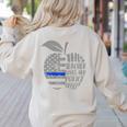 This Teacher Loves Her Police Officer Wife Saying Women's Sweatshirt Back Print Sand This Teacher Loves Her Police Officer Wife Saying Women's Sweatshirt Back Print Sand