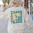 Teacher Outer Space Science Astronomy Planet Saturn Teach Women's Sweatshirt Back Print Sand