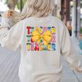 Teacher Pencil Coquette Bow Back To School Teacher Women's Sweatshirt Back Print Sand Teacher Pencil Coquette Bow Back To School Teacher Women's Sweatshirt Back Print Sand