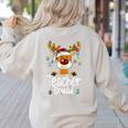 Teacher Squad Red Plaid Rudolph Reindeer Christmas Women's Sweatshirt Back Print Sand