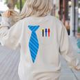 Teacher Tie & Pocket Protector Costume School Women's Sweatshirt Back Print Sand