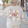Teaching My Boos Teacher Cute Ghost Groovy Teacher Halloween Women's Sweatshirt Back Print Sand