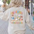 Teaching Future Leaders Teacher Back To School Cute Goose Women's Sweatshirt Back Print Sand