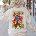 Teaching Is My Super Power Superhero Teacher Women's Sweatshirt Back Print Sand Teaching Is My Super Power Superhero Teacher Women's Sweatshirt Back Print Sand