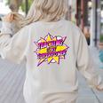 Teaching Is My Superpower Retro Comic Super Teacher Women's Sweatshirt Back Print Sand