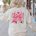 Teaching Is A Work Of Heart Pencil Bow Teacher Valentine Women's Sweatshirt Back Print Sand Teaching Is A Work Of Heart Pencil Bow Teacher Valentine Women's Sweatshirt Back Print Sand