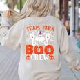 Team Para Boo Crew Halloween Ghost Paraprofessional Teacher Women's Sweatshirt Back Print Sand