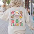 Team TK Teacher Christmas Groovy Smile Face Girl Boy Kid TK Women's Sweatshirt Back Print Sand Team TK Teacher Christmas Groovy Smile Face Girl Boy Kid TK Women's Sweatshirt Back Print Sand