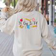 TGIF Teacher Alphabet Kindergarten Teacher Appreciation Women's Sweatshirt Back Print Sand