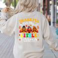 Thankful For My Little Turkeys Teacher Thanksgiving Teachers Women's Sweatshirt Back Print Sand