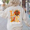 Thanksgiving Love Third Grade Teacher Turkey Autumn Fall Men Women Girls Kids Women's Sweatshirt Back Print Sand