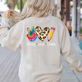 Tie Dye Hippie Peace Love Teach Teacher Appreciation Women's Sweatshirt Back Print Sand Tie Dye Hippie Peace Love Teach Teacher Appreciation Women's Sweatshirt Back Print Sand