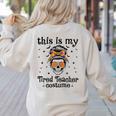 This Is My Tired Teacher Costume Skull Halloween Messy Bun Women's Sweatshirt Back Print Sand This Is My Tired Teacher Costume Skull Halloween Messy Bun Women's Sweatshirt Back Print Sand