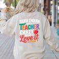 Tough Enough To Be A Teacher Crazy Enough To Love It Women's Sweatshirt Back Print Sand