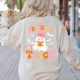 Trick Or Teach Cute Floral Ghost Teacher Halloween Costume Women's Sweatshirt Back Print Sand Trick Or Teach Cute Floral Ghost Teacher Halloween Costume Women's Sweatshirt Back Print Sand