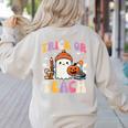 Trick Or Teach Ghost Teacher School Halloween Men Women Women's Sweatshirt Back Print Sand