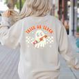 Trick Or Teach Groovy Retro Ghost Halloween Teacher Kids Women's Sweatshirt Back Print Sand Trick Or Teach Groovy Retro Ghost Halloween Teacher Kids Women's Sweatshirt Back Print Sand