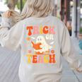 Trick Or Teach Halloween Shirt For Teacher Kids Floral Ghost Women's Sweatshirt Back Print Sand Trick Or Teach Halloween Shirt For Teacher Kids Floral Ghost Women's Sweatshirt Back Print Sand