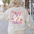 Trick Or Teach Retro Halloween Teacher Look Women's Sweatshirt Back Print Sand Trick Or Teach Retro Halloween Teacher Look Women's Sweatshirt Back Print Sand