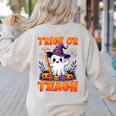 Trick Or Teach Teacher Halloween Ghost Pencil Floral Women's Sweatshirt Back Print Sand Trick Or Teach Teacher Halloween Ghost Pencil Floral Women's Sweatshirt Back Print Sand