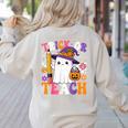 Trick Or Teach Teacher Pencil Ghost Halloween Teacher Women's Sweatshirt Back Print Sand Trick Or Teach Teacher Pencil Ghost Halloween Teacher Women's Sweatshirt Back Print Sand