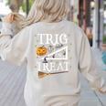 Trig Or Treat Shirt Halloween Math Teacher School College Men Women Kids Women's Sweatshirt Back Print Sand