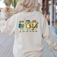 Trio Cute Frogs Welcome Back To School Teachers Girls Boys Women's Sweatshirt Back Print Sand Trio Cute Frogs Welcome Back To School Teachers Girls Boys Women's Sweatshirt Back Print Sand