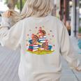 Turkey Reading Books Fall Season Thanksgiving Teacher Book Women's Sweatshirt Back Print Sand Turkey Reading Books Fall Season Thanksgiving Teacher Book Women's Sweatshirt Back Print Sand