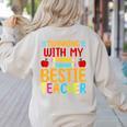 Twinning With My Bestie Teacher Boy Spirit Week Twin Day Women's Sweatshirt Back Print Sand