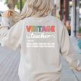 Vintage Teacher Knows More Than She Says Outfit Definition Women's Sweatshirt Back Print Sand