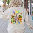 Wild About Teaching Safari Jungle School Teacher Women's Sweatshirt Back Print Sand Wild About Teaching Safari Jungle School Teacher Women's Sweatshirt Back Print Sand
