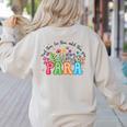Wildflower Para Floral Paraprofessional Paraeducator Teacher Women's Sweatshirt Back Print Sand Wildflower Para Floral Paraprofessional Paraeducator Teacher Women's Sweatshirt Back Print Sand