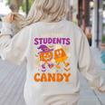 Will Trade Students For Candy Shirt Fun Candy Corn Teacher Women's Sweatshirt Back Print Sand Will Trade Students For Candy Shirt Fun Candy Corn Teacher Women's Sweatshirt Back Print Sand
