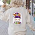 Witchy Teacher Halloween Messy Bun Teacher Bleached Women's Sweatshirt Back Print Sand Witchy Teacher Halloween Messy Bun Teacher Bleached Women's Sweatshirt Back Print Sand
