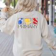 Women Art Teacher Back To School Artist Primary Color Theory Women's Sweatshirt Back Print Sand